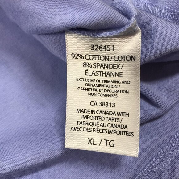 Ellen Tracy Shirt Womens XL Lavender Purple Stretch Crewneck Short Sleeve Knit - Picture 6 of 6